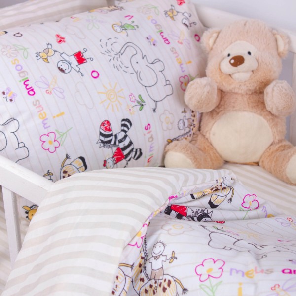 Фото - Комплект постільної білизни MirSon Ranforce Elite Kids Time 19-0001 Animais 143х210 см (2200006979487)